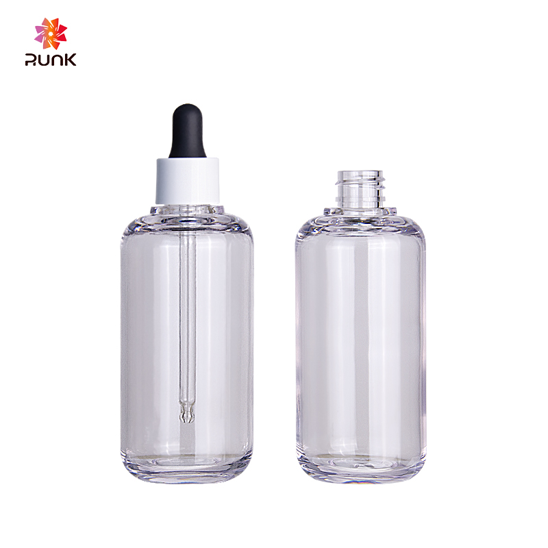 Clear Cosmetic 150ml Plastic Dropper Bottles For Hair Lash Facial Serum
