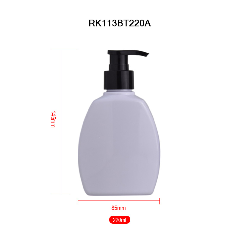 custom shape lotion bottle detail